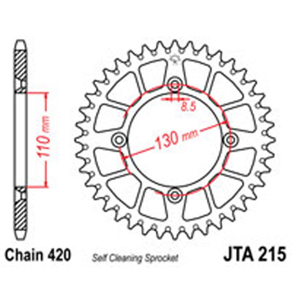 JT JT Rear Sprockets R/W 215-50SC Alloy